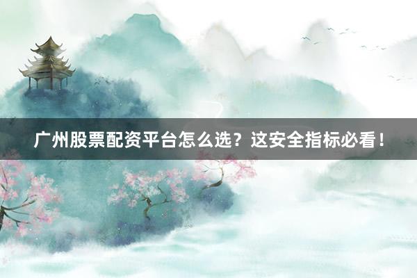 广州股票配资平台怎么选？这安全指标必看！
