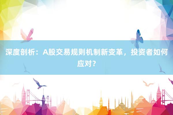 深度剖析：A股交易规则机制新变革，投资者如何应对？